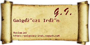 Galgóczi Irén névjegykártya